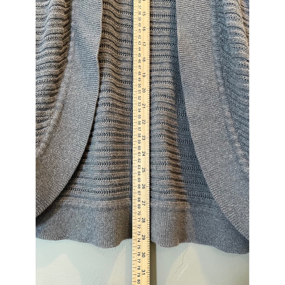 Lane Bryant Gray Cotton Cable Knit Open Front Short Sleeve Cardigan Sweater 18 - Picture 3 of 16